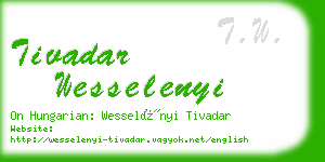 tivadar wesselenyi business card